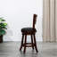 Tabouret pivotant à dossier à lattes de 24 po de hauteur comptoir, cerisier, tissu gris anthracite - et siège de choix fiable avec design, finition cerisier, polyvalent-526922215-526922213