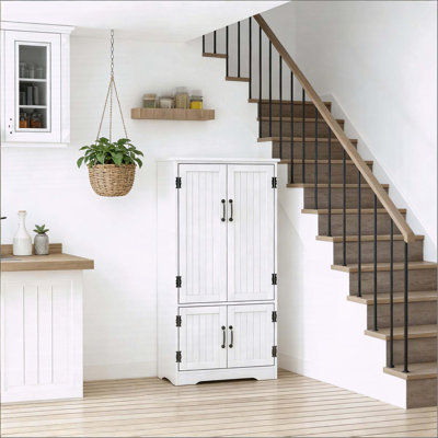 Armoire de cuisine autoportante avec tablettes réglables et amovibles