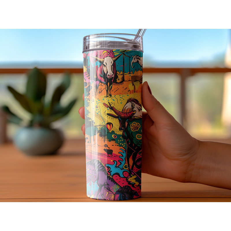 Choose Handmade Tumblers 591ml Vacuum Insulated Stainless Steel (18/8) Travel Tumbler with Straw