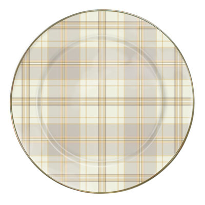 Tartan Latte Dinner Plate