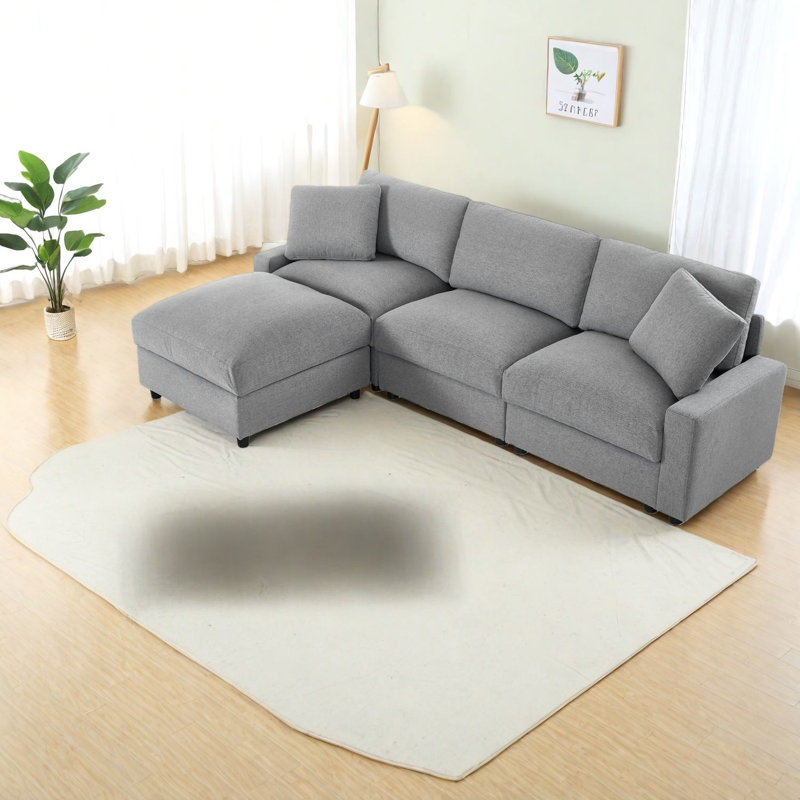 Canapé modulaire avec rangement peu encombrant, conception moderne en polyester pour la maison