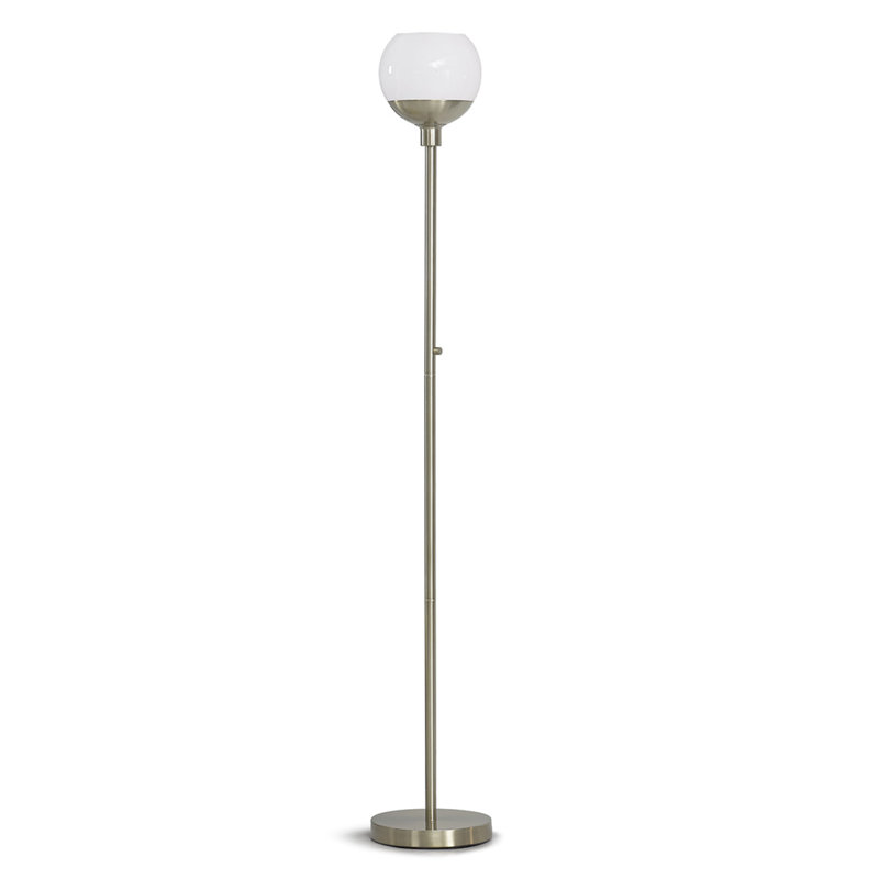 Torchère à DEL 71 po Eveana, Nickel brossé, Transparent