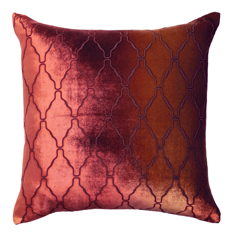 Velvet Throw Pillow, Wildberry, 22'' H x 22'' W x 3'' D