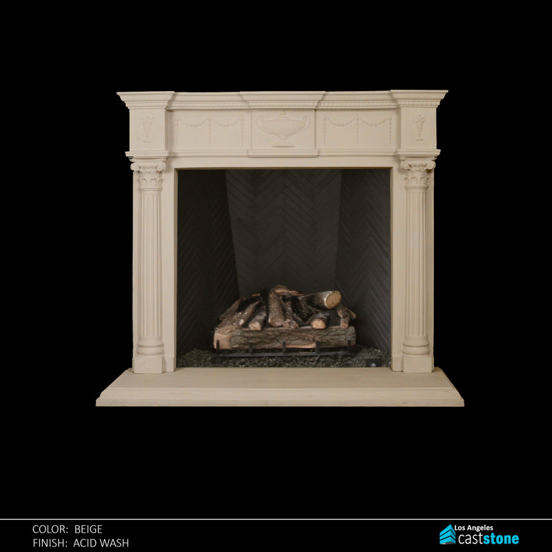 Habana Fireplace Surround, Beige Acid Wash