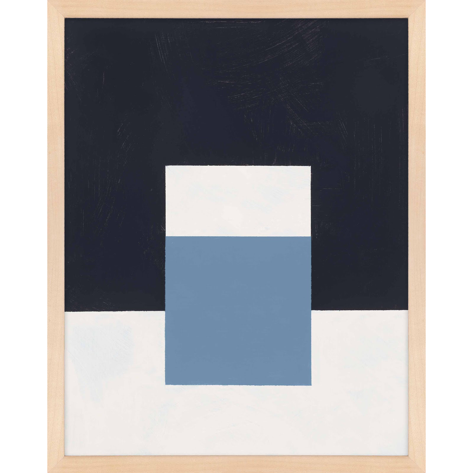 Square Sky by Robert Kamnatnik, Maple Framed Paper, 30" H x 24" W x 1.25" D