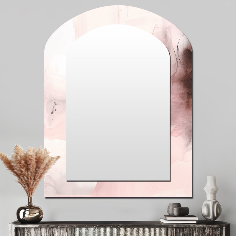 Miroir mural rose délicat sur marbre délicat IV, 43 po x 33 po