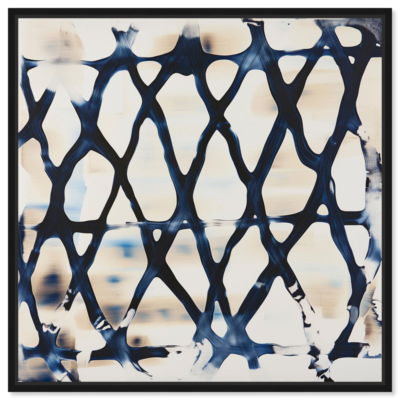 Impression sur toile Deep Blue Interlace II par Art Remedy, Structure noire, H 20" x l 20" 