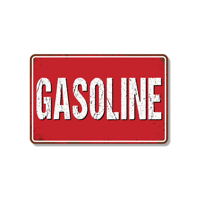 Enseigne en plastique 13 po x 20 po Gasoline Street