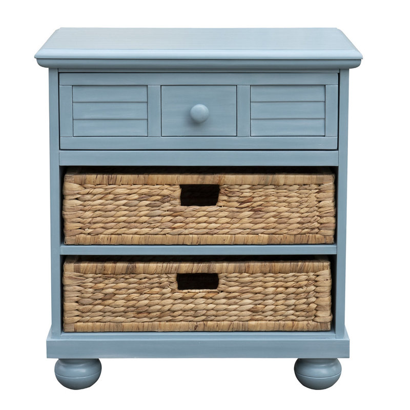 Friedrich Basket Drawer Nightstand, Ocean Blue