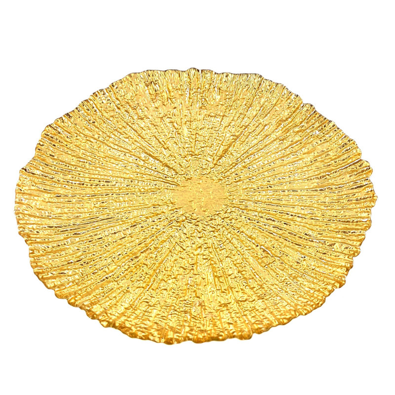 Coral 11" Dinner Plate, Gold