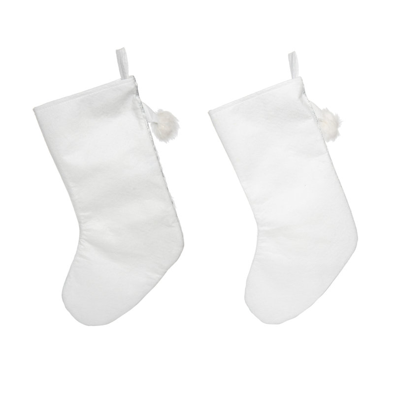  Ensemble de 2 bas de Noël en tissu Glam Santa