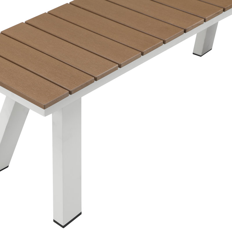 Cotswald Jack 3 Piece Dining Set White Frame Teak Polyresin