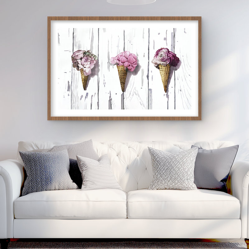 Cônes de pivoines - reproduction encadrée mat pour décor de salon