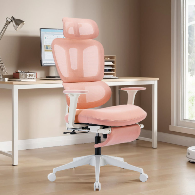 Chaise de bureau Milhollen, Rose