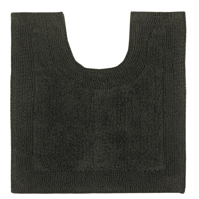 Bruss Luxury 100% Cotton Contour Bath Mat 20"x20" Reversible, Gray