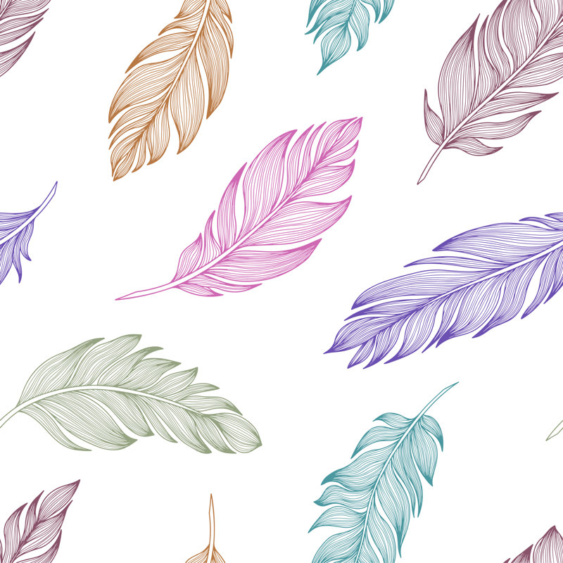 Feather Pattern by Sergey Lahtionov - Wrapped Canvas Print, 91cm H x 91cm W x 3.8cm D