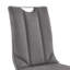 Chaise d'appoint de salle à manger en tissu gris et finition en acier inoxydable brossé - ensemble de 2