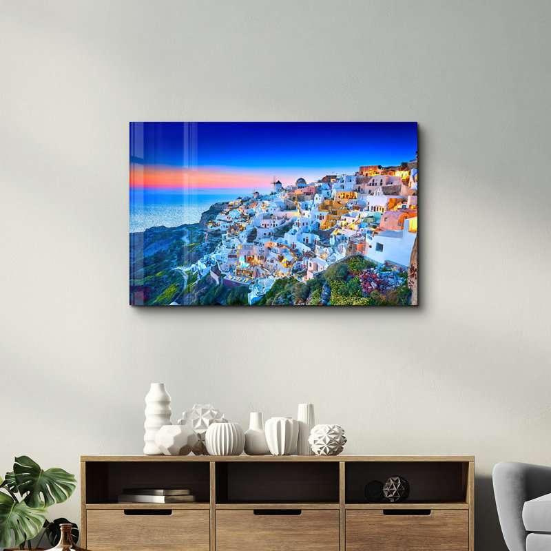 Élégante peinture murale en verre trempé de 13,8 po x 21,7 po | 100% verre trempé, épaisseur: 0,16 pouce | Imprimé UV pour des couleurs éclatantes | Parfait pour la décoration intérieure, le salon et les espaces de bureau