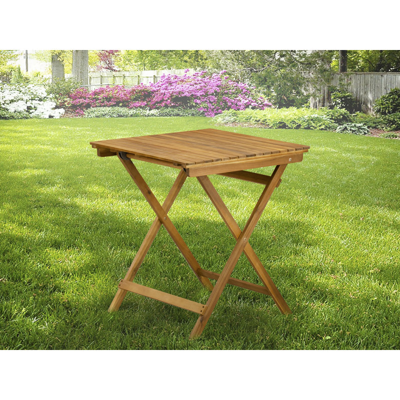 Patio Dining Table Outdoor - an Oval Acacia Wood Table, 26x26 Inch, Natural Oil