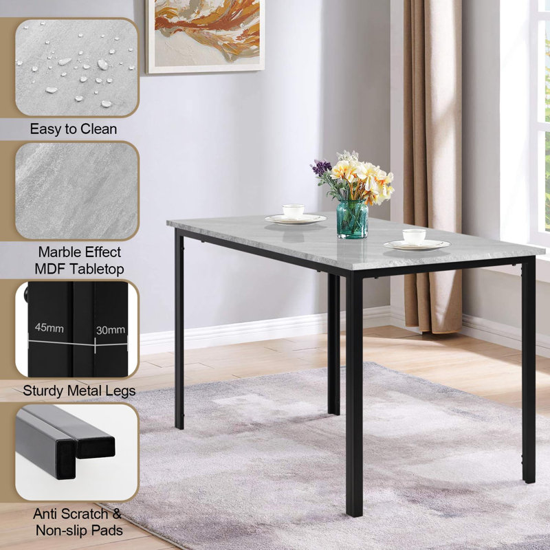 4 - Person Dining Set, Black, Grey