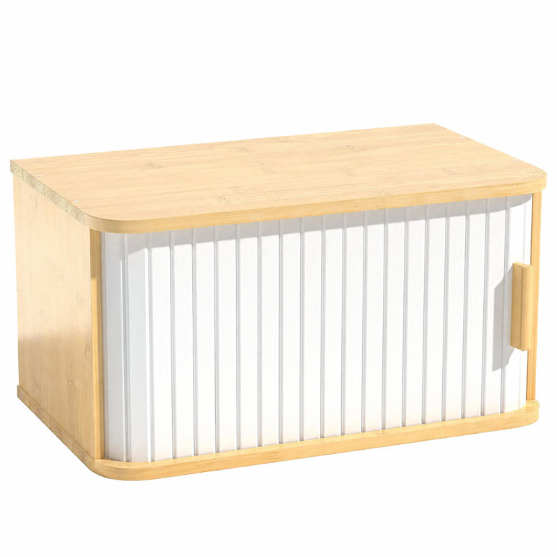 Boîte à pain écologique en bambou naturel, White