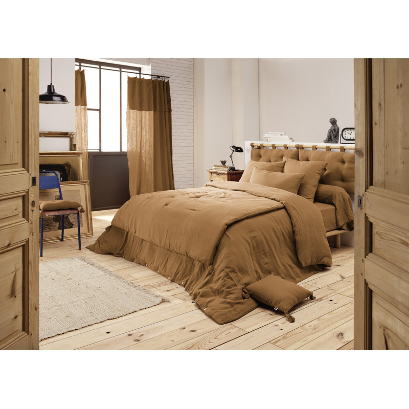 Knopp Cotton Solid Colour Duvet Cover, Brown, Super King Duvet Cover