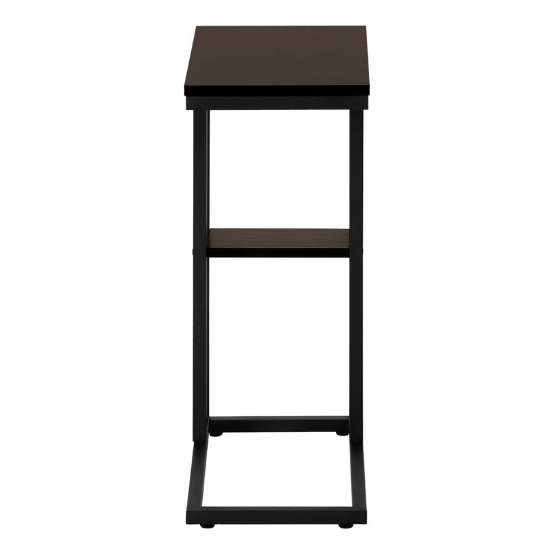 Shem End Table, Dark Brown Top/Black Base, 25.25" H x 10.25" W x 18.25" D