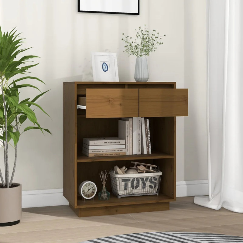 Ireion 60cm Solid Wood Console Table, Honey Brown