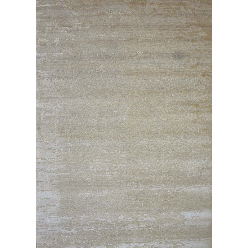 Hand Woven Cotton and Silk Area Rug, Rectangle 6' x 9'