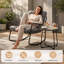 Ensemble 2 pièces de chaises berçantes d'extérieur en métal gris foncé avec table d'appoint-613985226