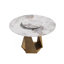 Table de salle à manger ronde en marbre de 53 po avec base en métal et bronze artificiel pour 6 personnes, table tournante en pierre artificielle blanche de 23,62 po (seulement table de salle à manger + plateau tournant + base)-1417601436-1417601439-1417601438