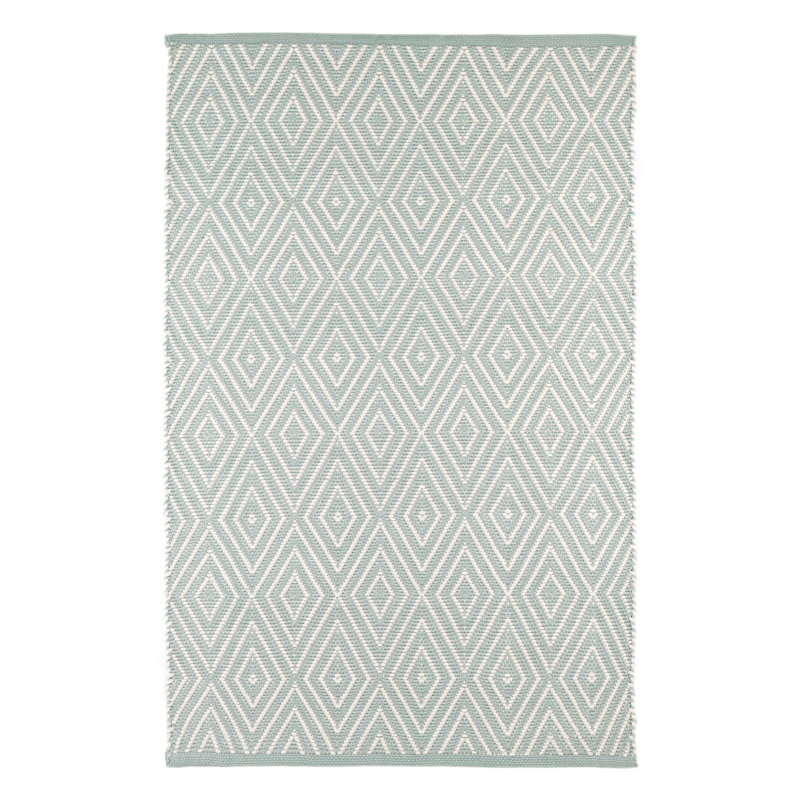 Diamond Handwoven Indoor/Outdoor Rug, Runner 2'6" x 8', Slate/Light Blue