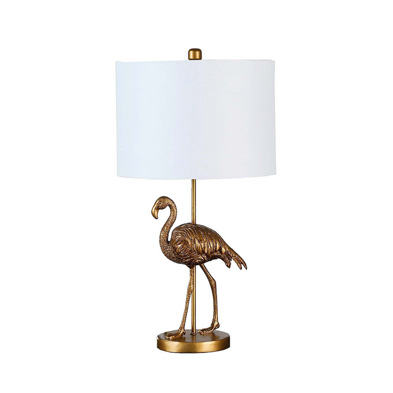 Lampe de table 26 po en résine flamant doré mat