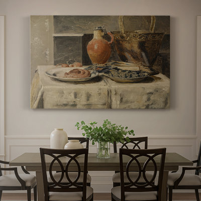 Nature morte avec un pot en cuivre - Henri de Braekeleer - Toile tendue avec châssis-c. Fin du 19e siècle