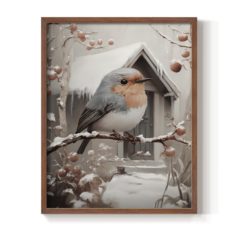 Art des Fêtes de Noël, série 2, impression encadrée CCII - bois massif, Noyer, H 15 po x l 12 po