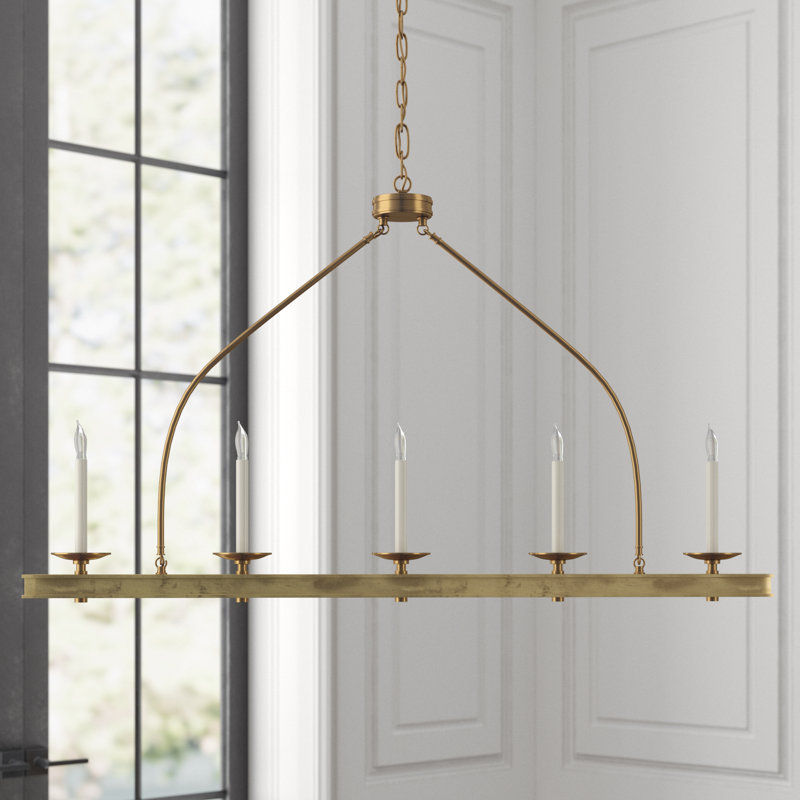 Chapman & Myers Launceton Large Linear Pendant, Antique Burnished Brass
