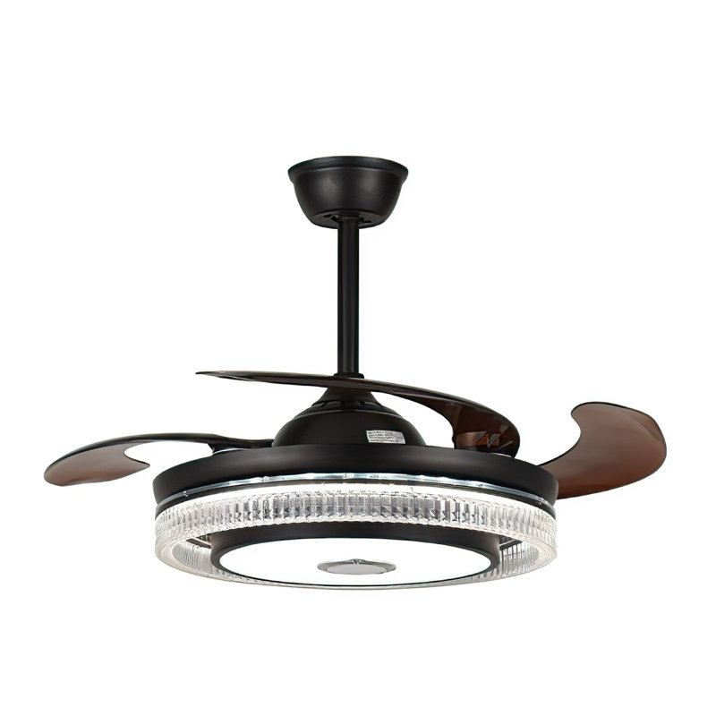 Ventilateur de plafond intelligent Bluetooth avec lumière RVB à intensité variable et haut-parleur de musique