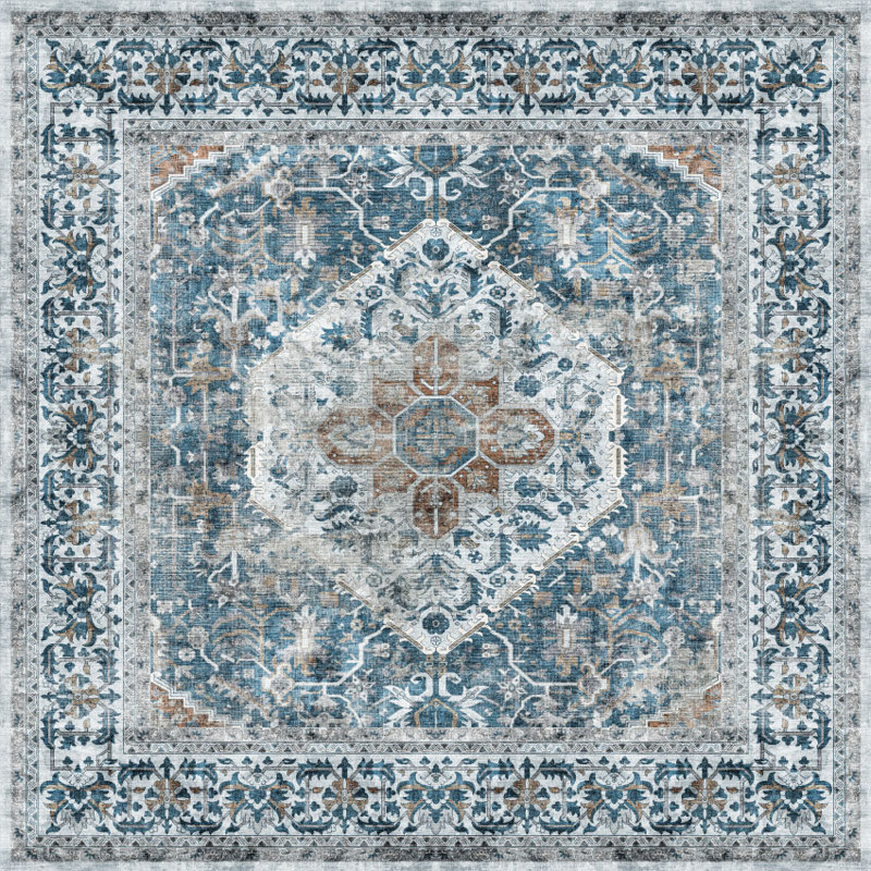 David Blue Easy to Clean Vinyl Mat, Runner 2'6" x 6'5"