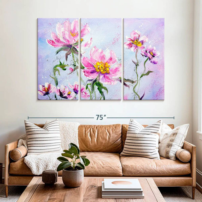 Harnek Pink Flower, 42" H x 65" W
