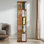 Bibliothèque pivotante en bambou avec base pivotante à 360 °, rangement compact pour la maison, le bureau et le bureau