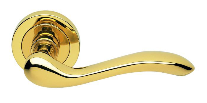 Apollo Latch Door Handle, Polished Brass