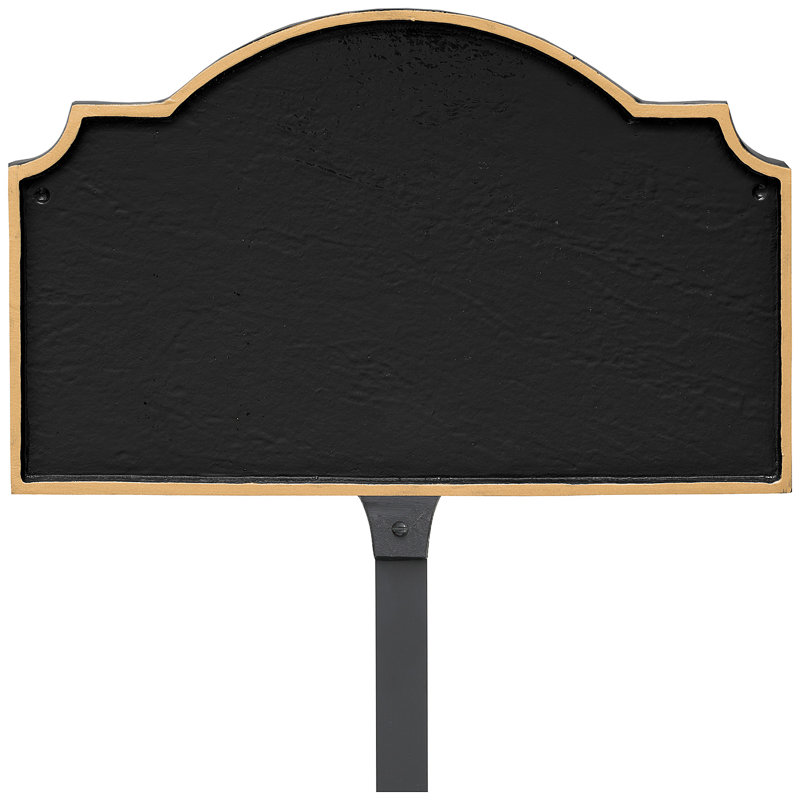 Enseigne d’adresse pour pelouse sur 1 ligne vanderbilt, Noir/or