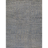Hand Knotted Striped Area Rug in Blue