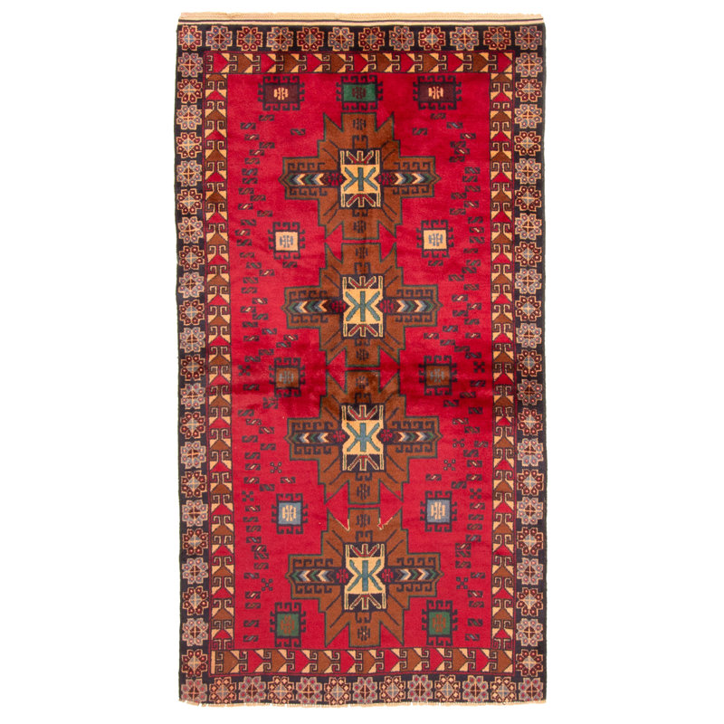 Rizbaft Red Rug 3'4" x 6'4"