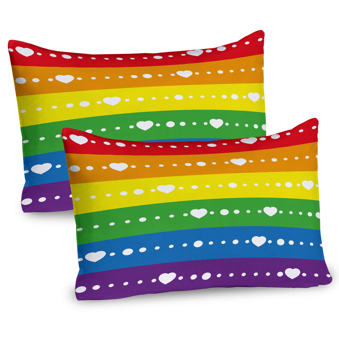 Kissenbezug Packung mit 2, Homosexuell Pride Flag Dots, Mehrfarbig