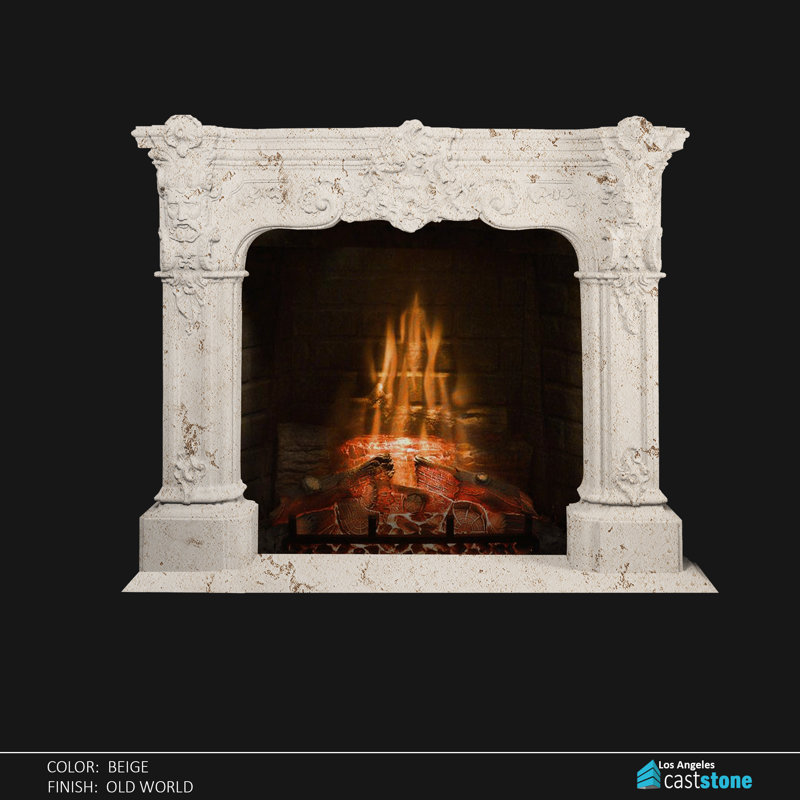 Homeros Fireplace Surround, Beige Old World