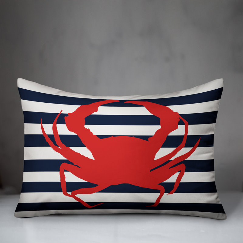  Crab Striped Lumbar Pillow