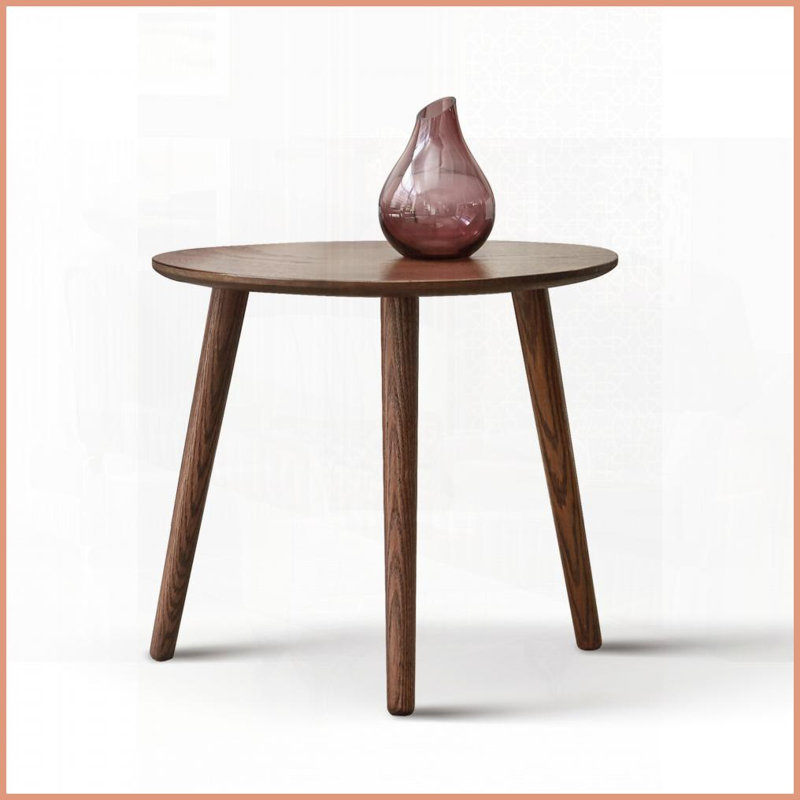 Table basse Mid-Century moderne en chêne massif pour petits espaces - Assemblage facile, capacité de 150 lb Non toxique