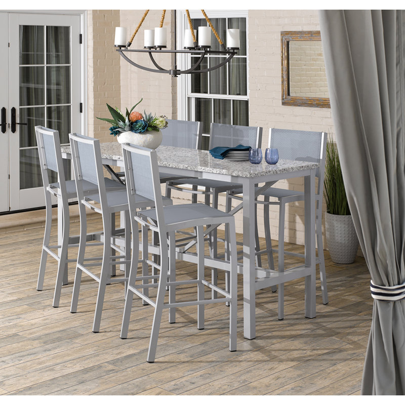 Travira Outdoor Bar Table, Litecore Ash