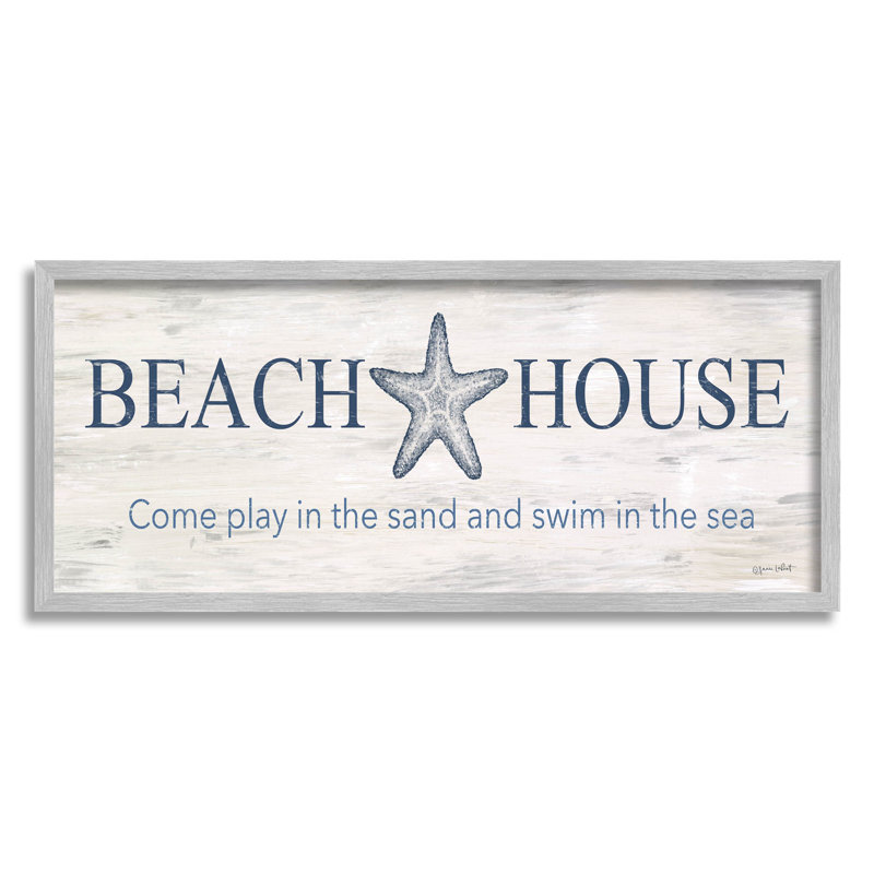 «Beach House Come Play Nautical», estampe numérique par Annie Lapoint, H 10 po x l 24 po x P 1,5 po